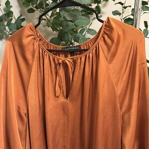 Satin orange dress